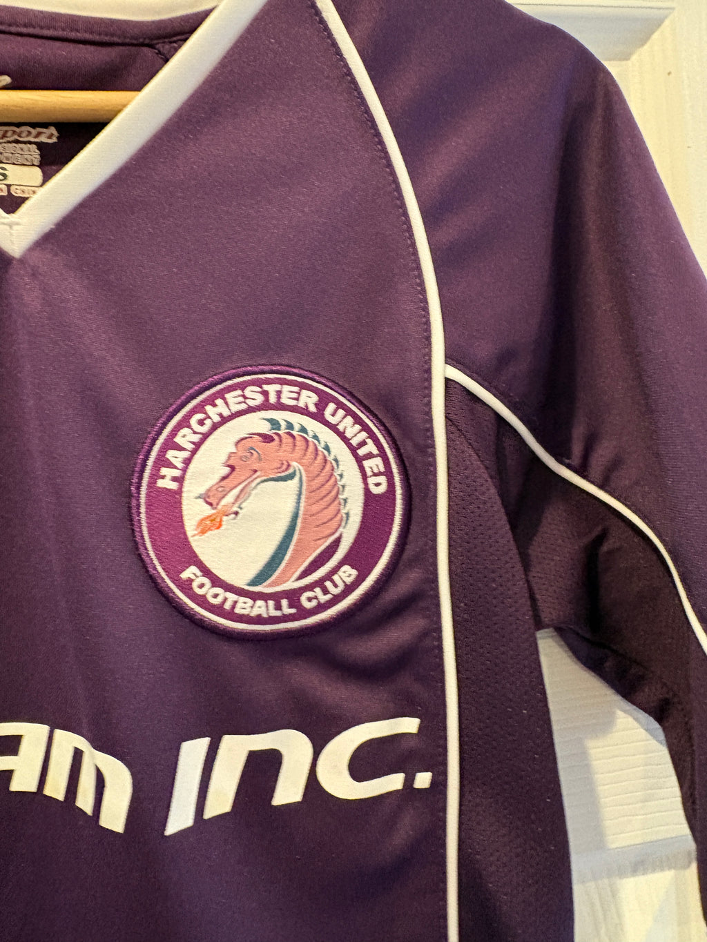 Harchester United FC Home Shirt Dream Team Sky One Valsport Dream Inc Purple Size S