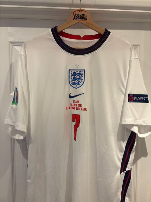 England 2020/21 Home Shirt Grealish #7 Nike XL Euro 2020 Final vs Italy