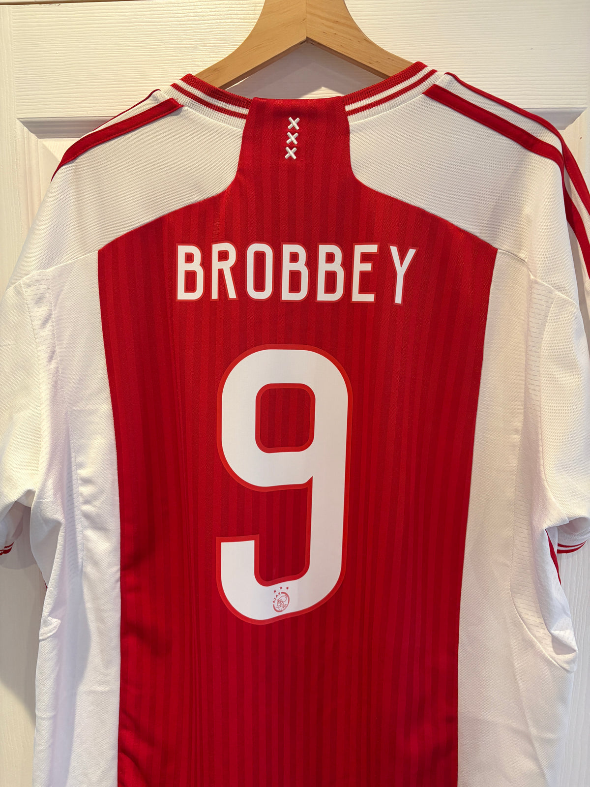 ajax amsterdam 2023/24 home shirt brobbey #9 adidas ziggo eredivisie jersey 2xl slim fit