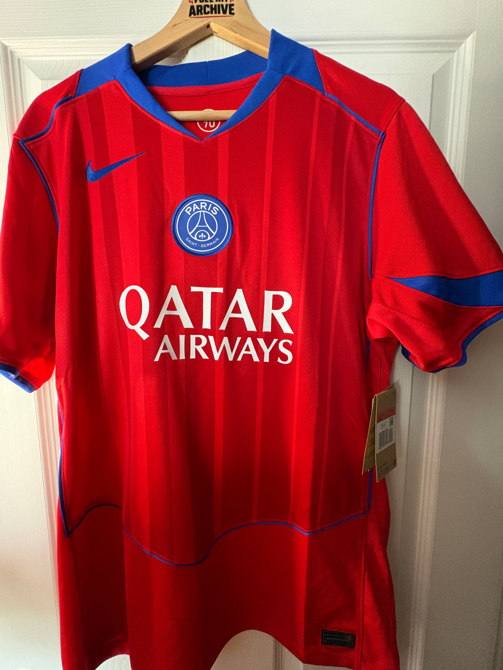 PSG Paris Saint-Germain 2024/25 Away Shirt O.Dembélé 10 Red/Blue Nike Dri-Fit Size L