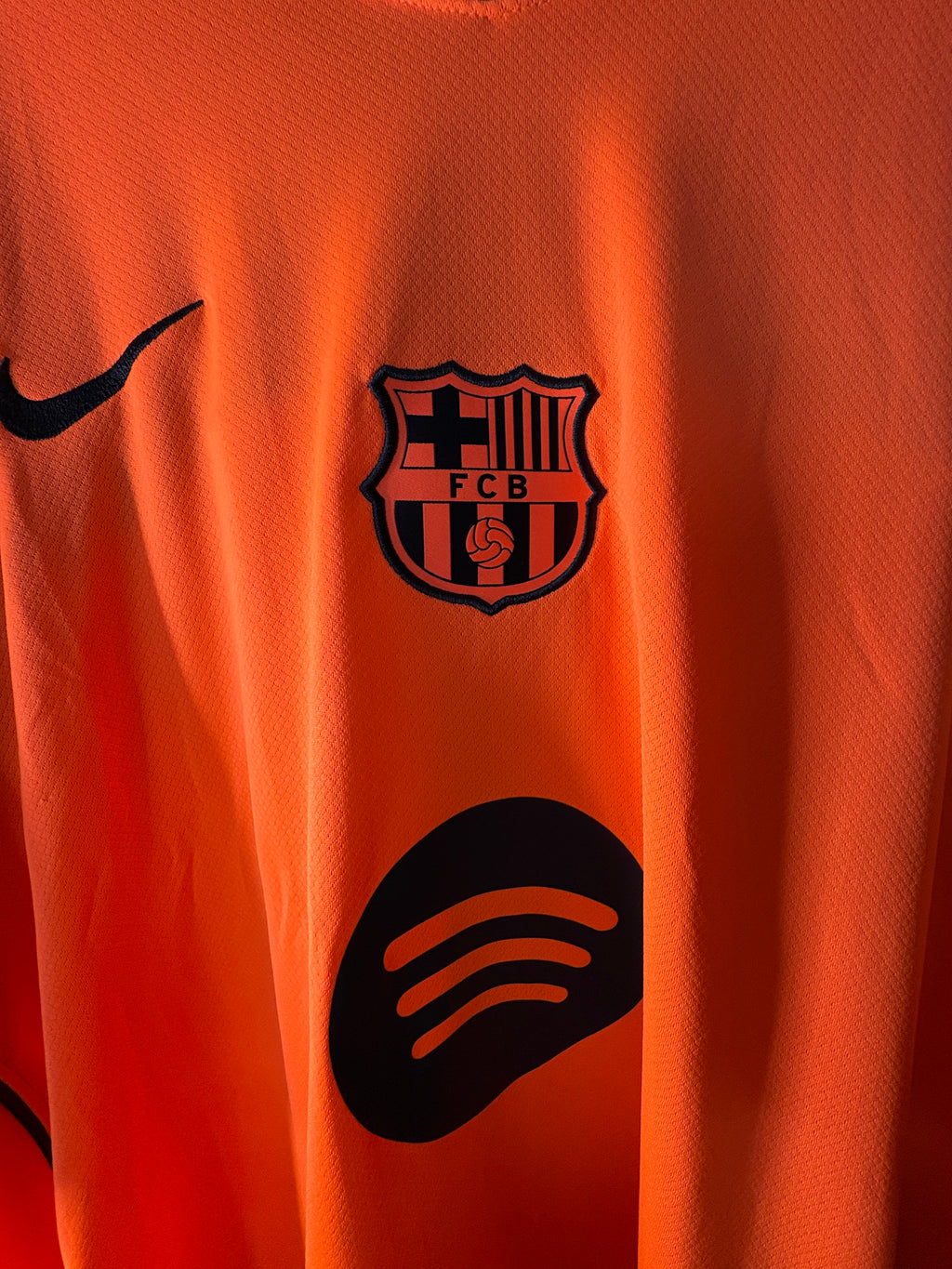 FC Barcelona 2025/26 Third Shirt Raphinha 11 Orange Nike Dri-Fit Champions League Badge Size 3XL