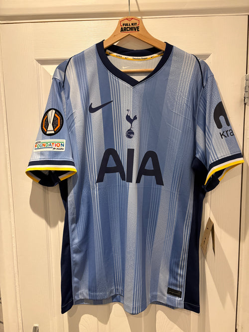 Tottenham 2024/25 Away Shirt Bergvall 15 Europa League Large Nike